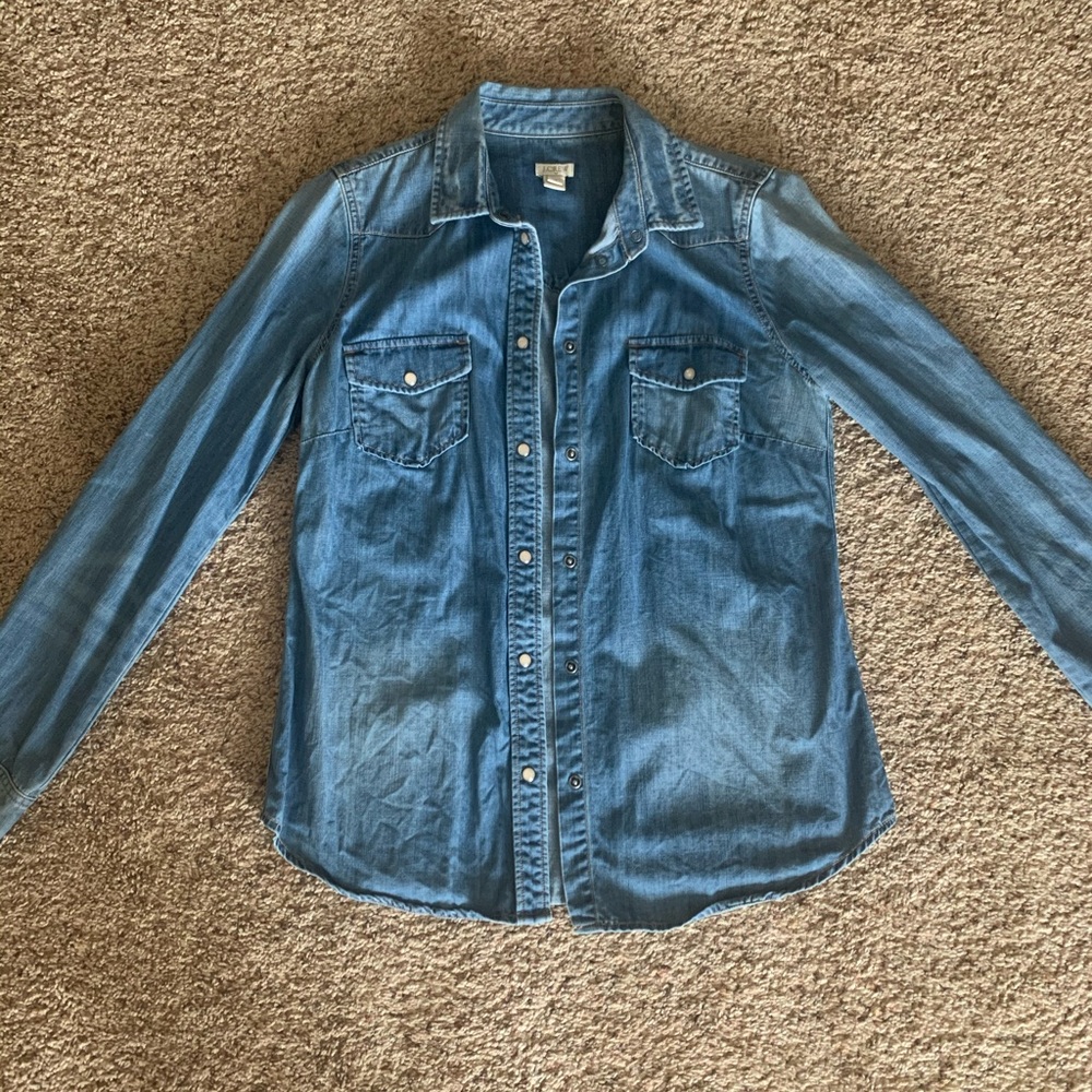 JCrew Chambray denim shirt.